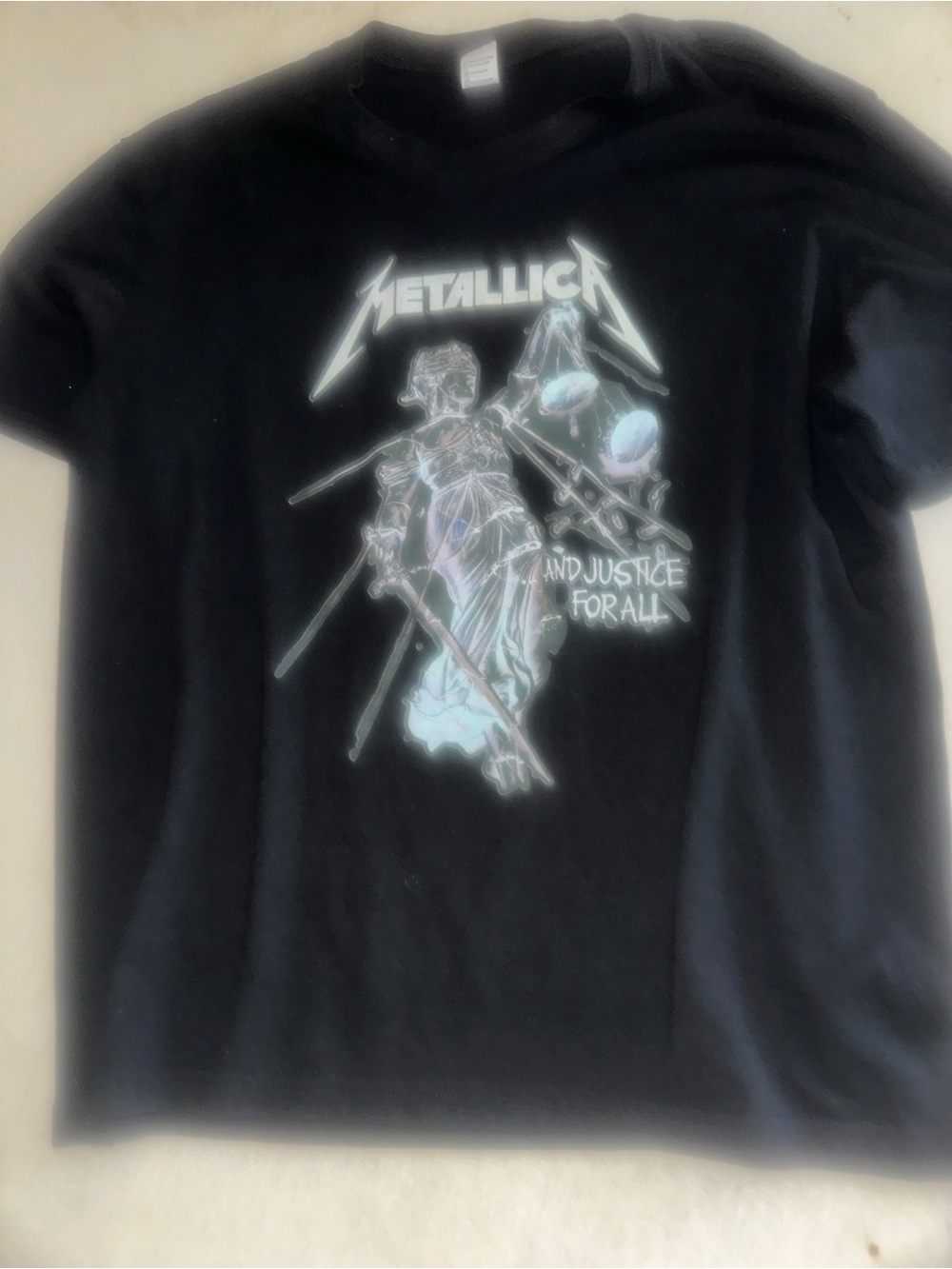 Womens Size L Metallica Black Graphic Tee - '...And Justice For All'